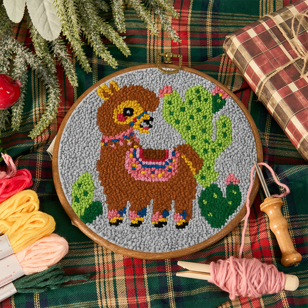 Alpaca Cactus Punch Needle Kit - Handcrafted Art | Boho-Themed Gift - image 11