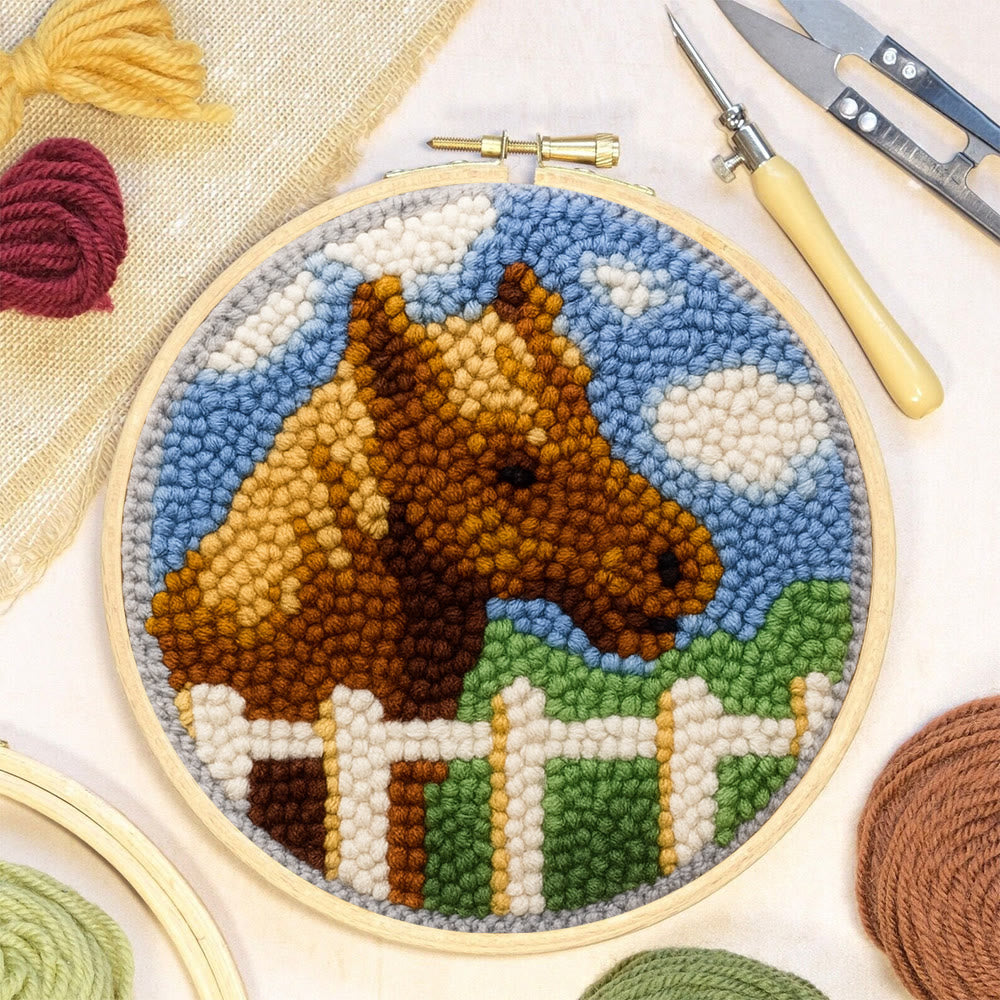 Horse Pasture Punch Needle Kit - Rustic Handcraft Gift |  Artisan-Crafted Art - image 8