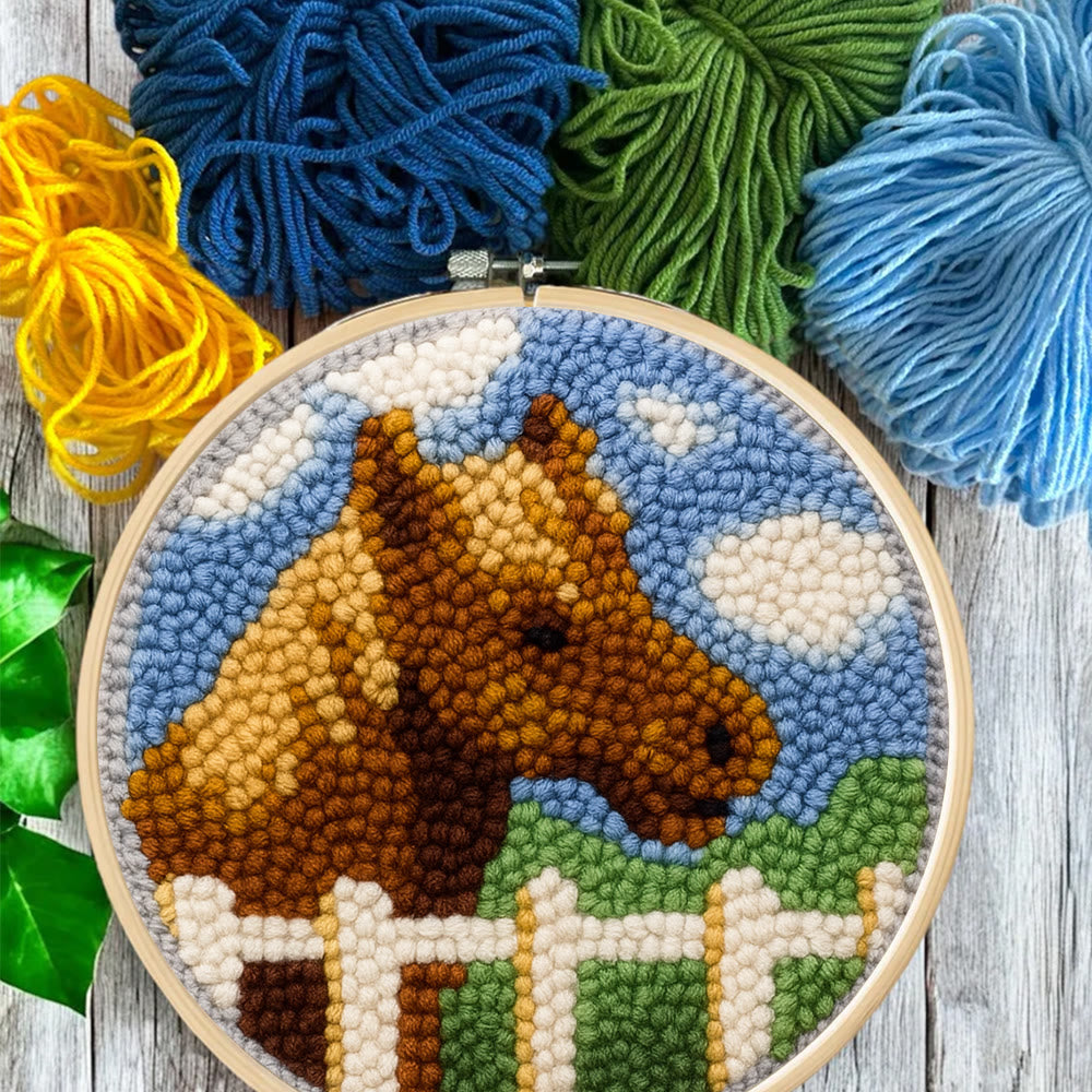 Horse Pasture Punch Needle Kit - Rustic Handcraft Gift |  Artisan-Crafted Art - image 4