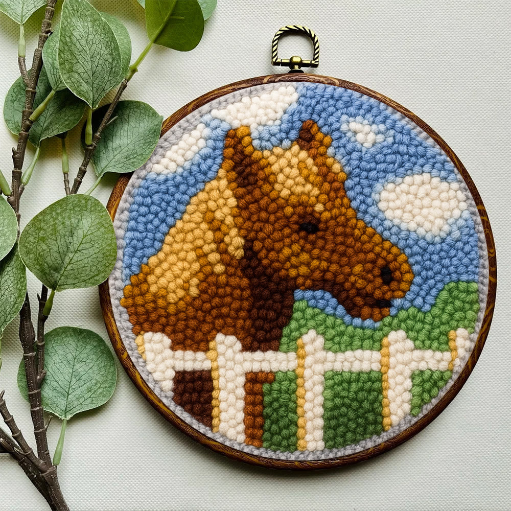 Horse Pasture Punch Needle Kit - Rustic Handcraft Gift |  Artisan-Crafted Art - image 3