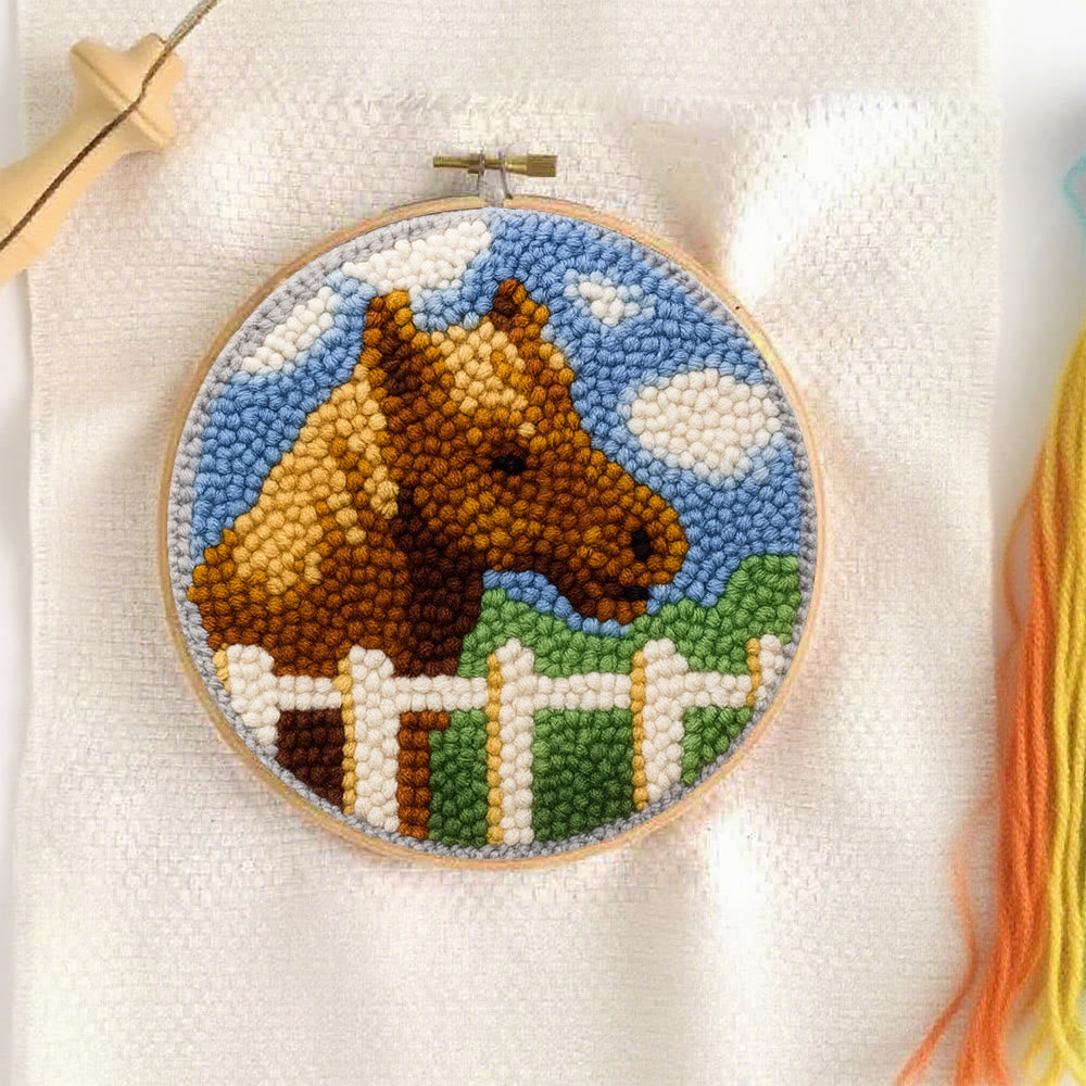 Horse Pasture Punch Needle Kit - Rustic Handcraft Gift |  Artisan-Crafted Art - image 7
