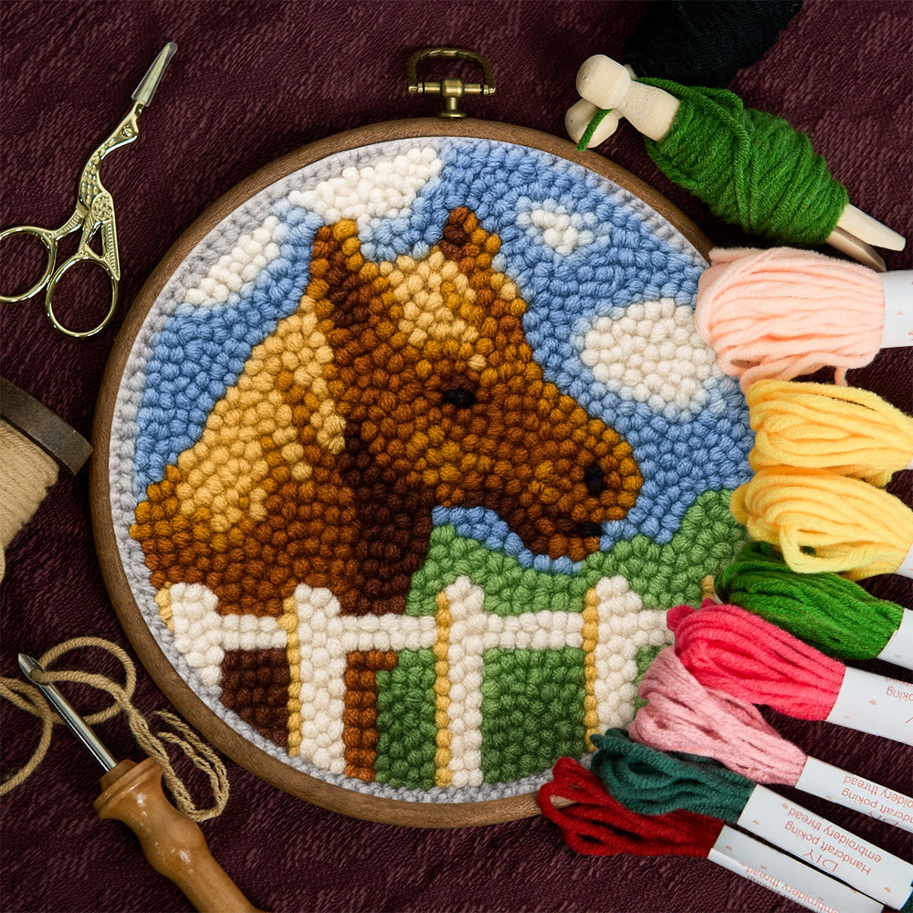 Horse Pasture Punch Needle Kit - Rustic Handcraft Gift |  Artisan-Crafted Art - image 10