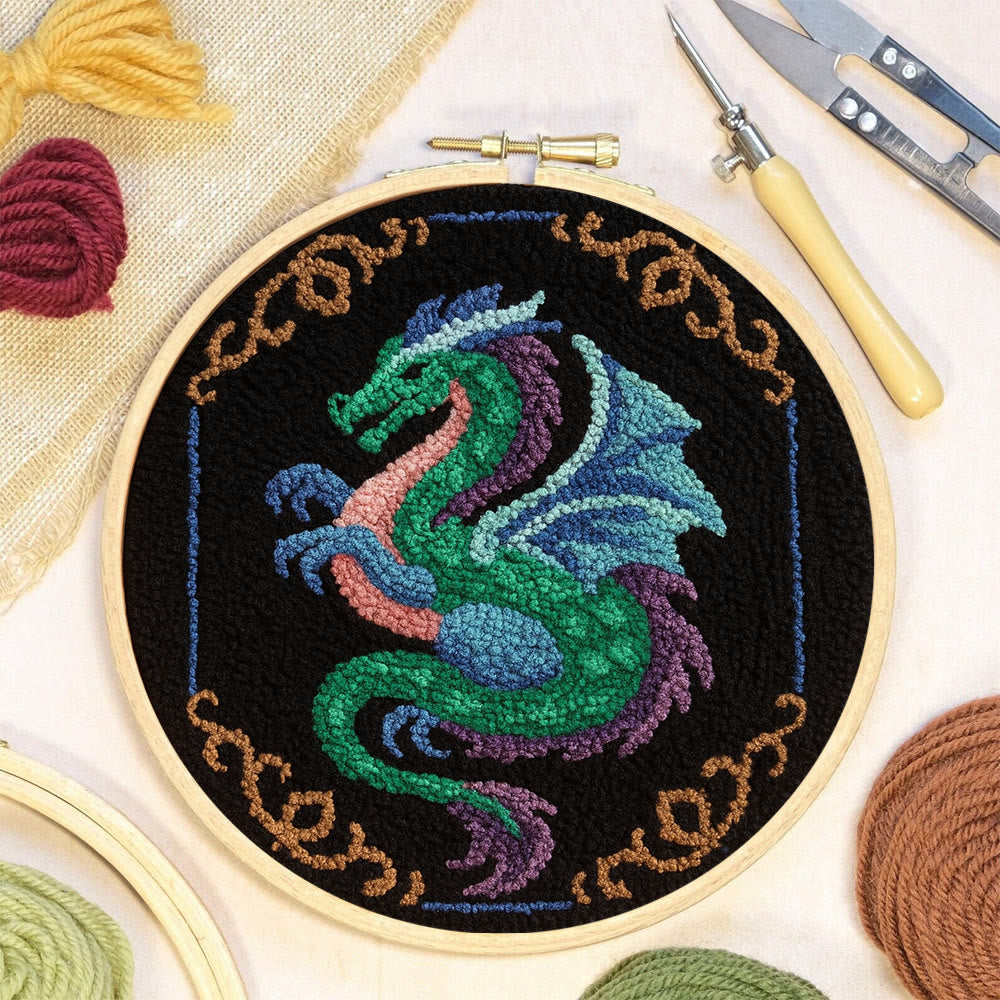 Mythical Dragon Punch Needle Kit - Artisan-crafted Art | Exotic Handcraft Item - image 2