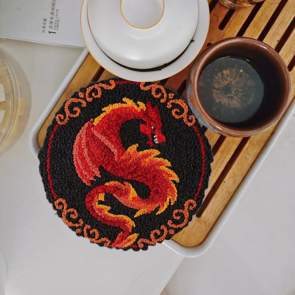Fire Dragon Punch Needle Kit - Artisan-crafted Art | Fantasy Decor Accent - image 8
