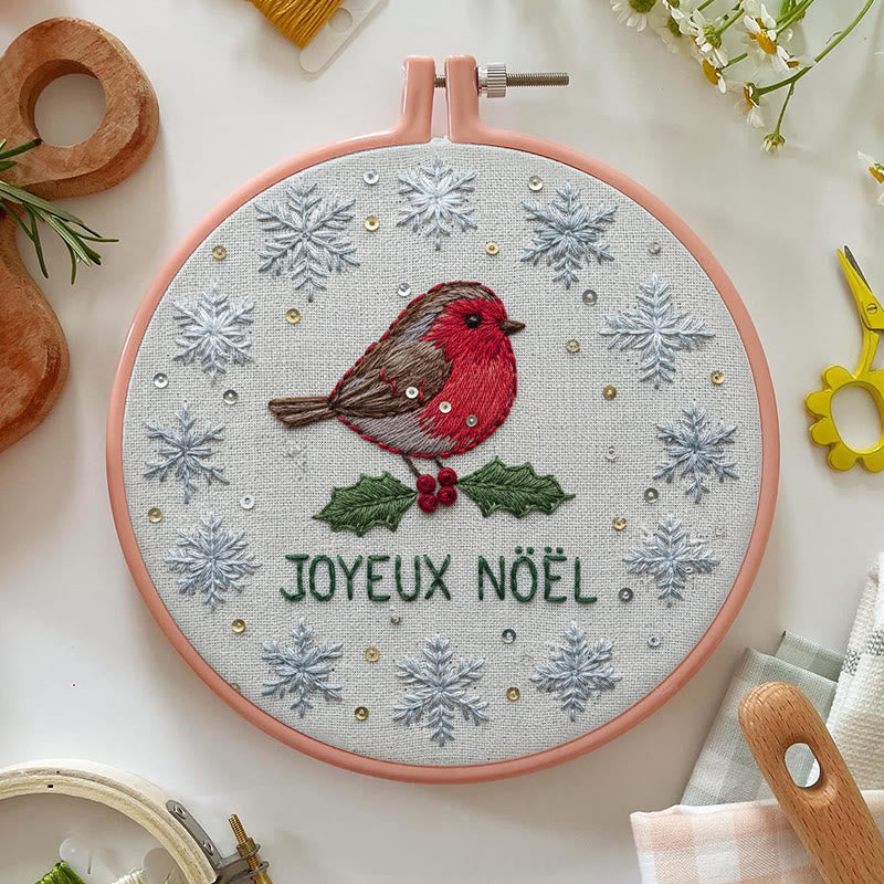 Rubbyoo Embroidery Kit - Christmas Robin Snowflake | Festive Diy Craft | Perfect Holiday Kit - image 2