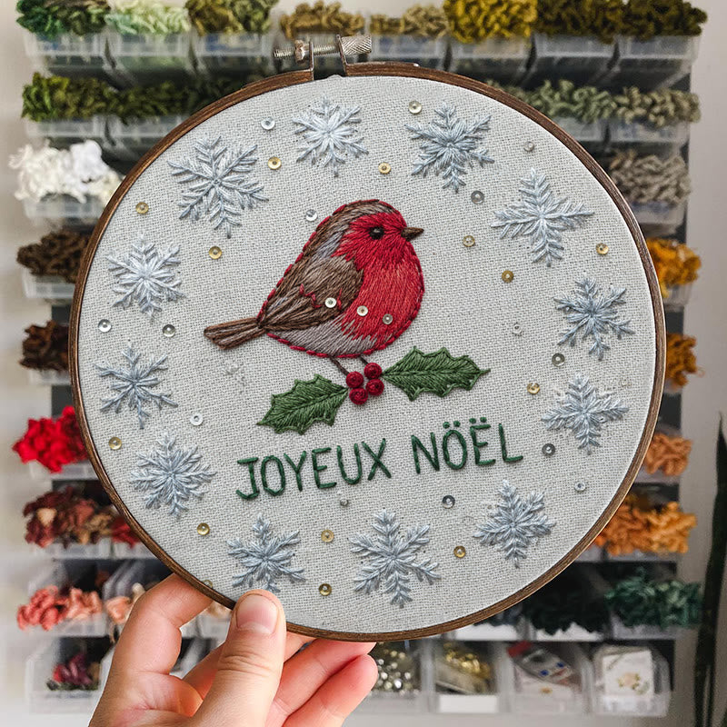 Rubbyoo Embroidery Kit - Christmas Robin Snowflake | Festive Diy Craft | Perfect Holiday Kit - image 5