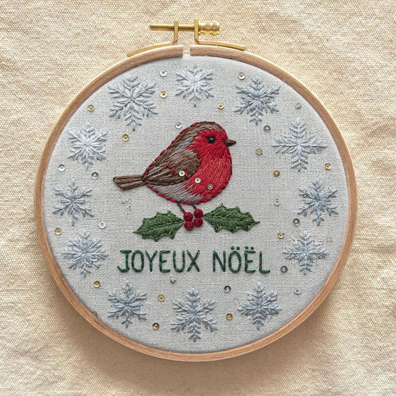 Rubbyoo Embroidery Kit - Christmas Robin Snowflake | Festive Diy Craft | Perfect Holiday Kit - image 6