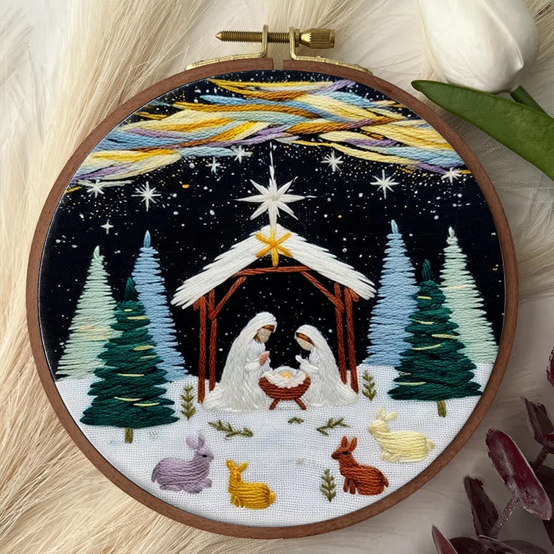 Rubbyoo Embroidery Kit - Nativity Christmas Night | Religious Diy | Spiritual Home Accent - image 8