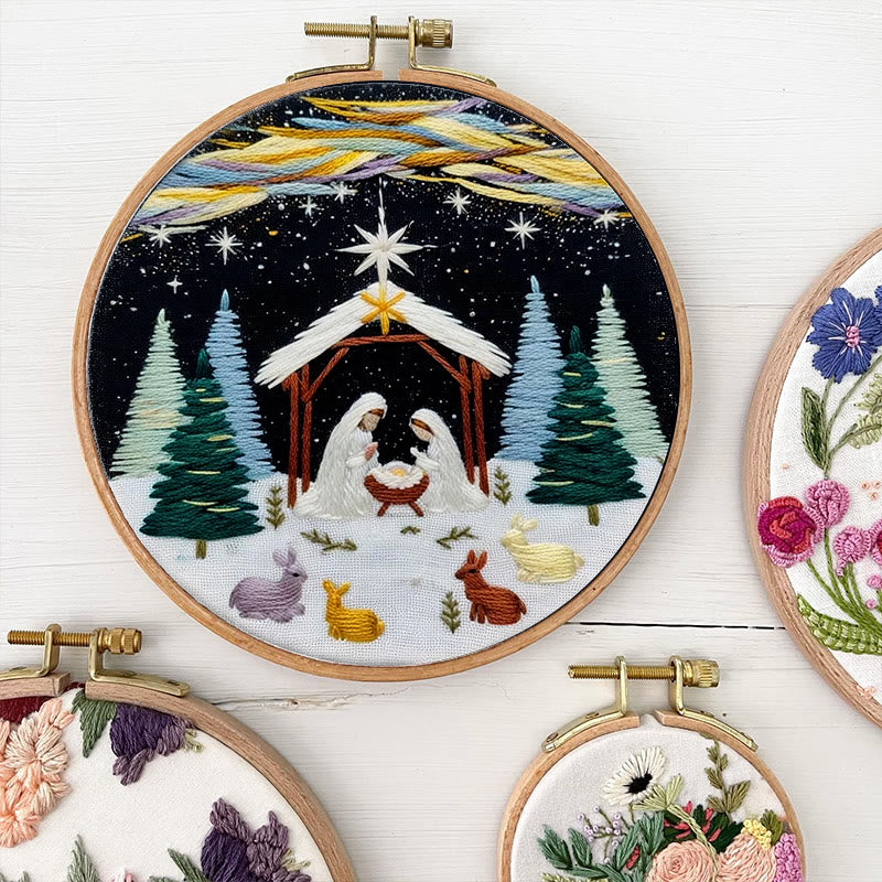 Rubbyoo Embroidery Kit - Nativity Christmas Night | Religious Diy | Spiritual Home Accent - image 5