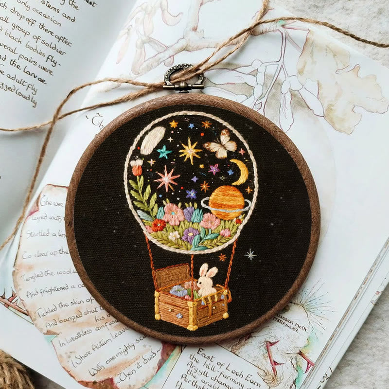 Rubbyoo Embroidery Kit - Bunny Cosmos Balloon | Enchanting Home Accent | Ideal Creative Gift - image 4