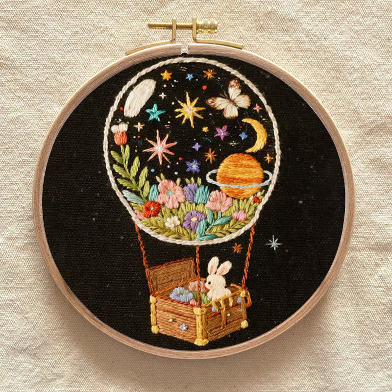 Rubbyoo Embroidery Kit - Bunny Cosmos Balloon | Enchanting Home Accent | Ideal Creative Gift - image 6