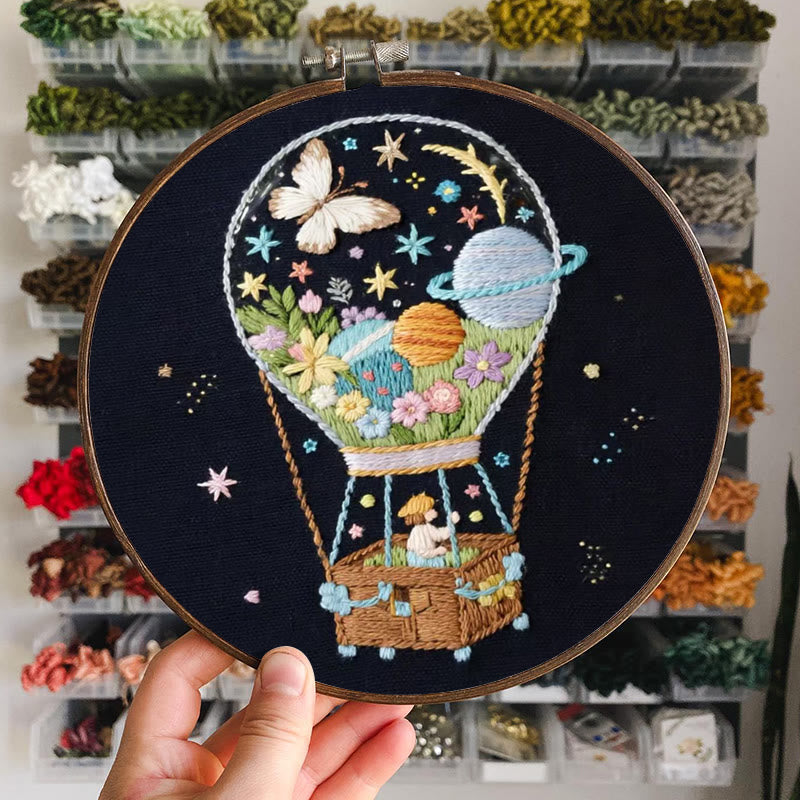 Rubbyoo Embroidery Kit - Cosmic Balloon Quest | Creative Stitch Work | Thoughtful Handmade Gift - image 6