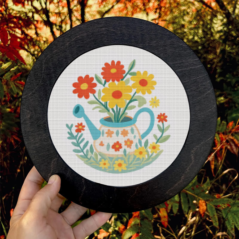 Cross Stitch Kit - Watering Can | Floral Handmade Needlework | Perfect For Wall Hanging  - image 9