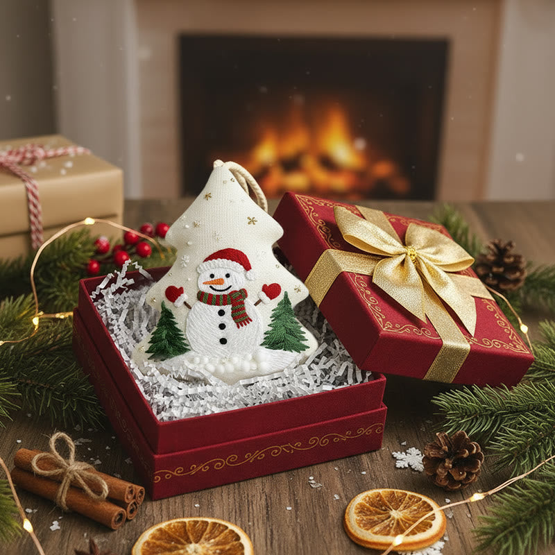 Rubbyoo Tree-shaped Embroidery Kit - Snowman Tree Charm | Festive Handmade | Charming Holiday Gift - image 3