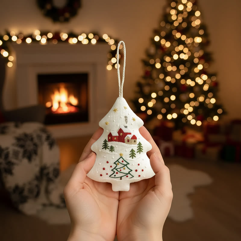 Rubbyoo Tree-shaped Embroidery Kit - Winter Village | Handmade Winter Decor | Gifting Essential - image 7
