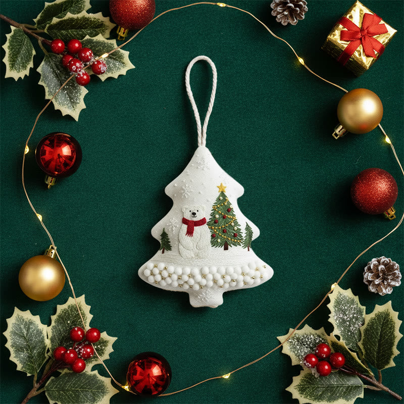 Rubbyoo Tree-shaped Embroidery Kit - Polar Bear Scene | Embroidery Starter Kit | Perfect Gift For Beginners - image 4