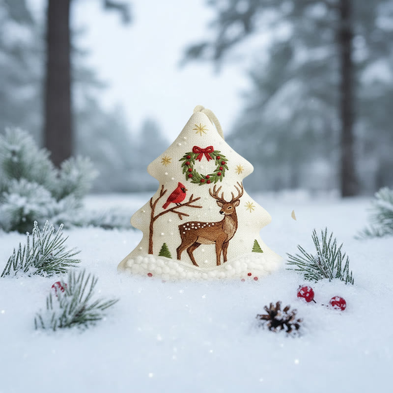 Rubbyoo Tree-shaped Embroidery Kit - Reindeer With Jingle Bells | Crafted With Love Treasure | Christmas Must-have - image 7