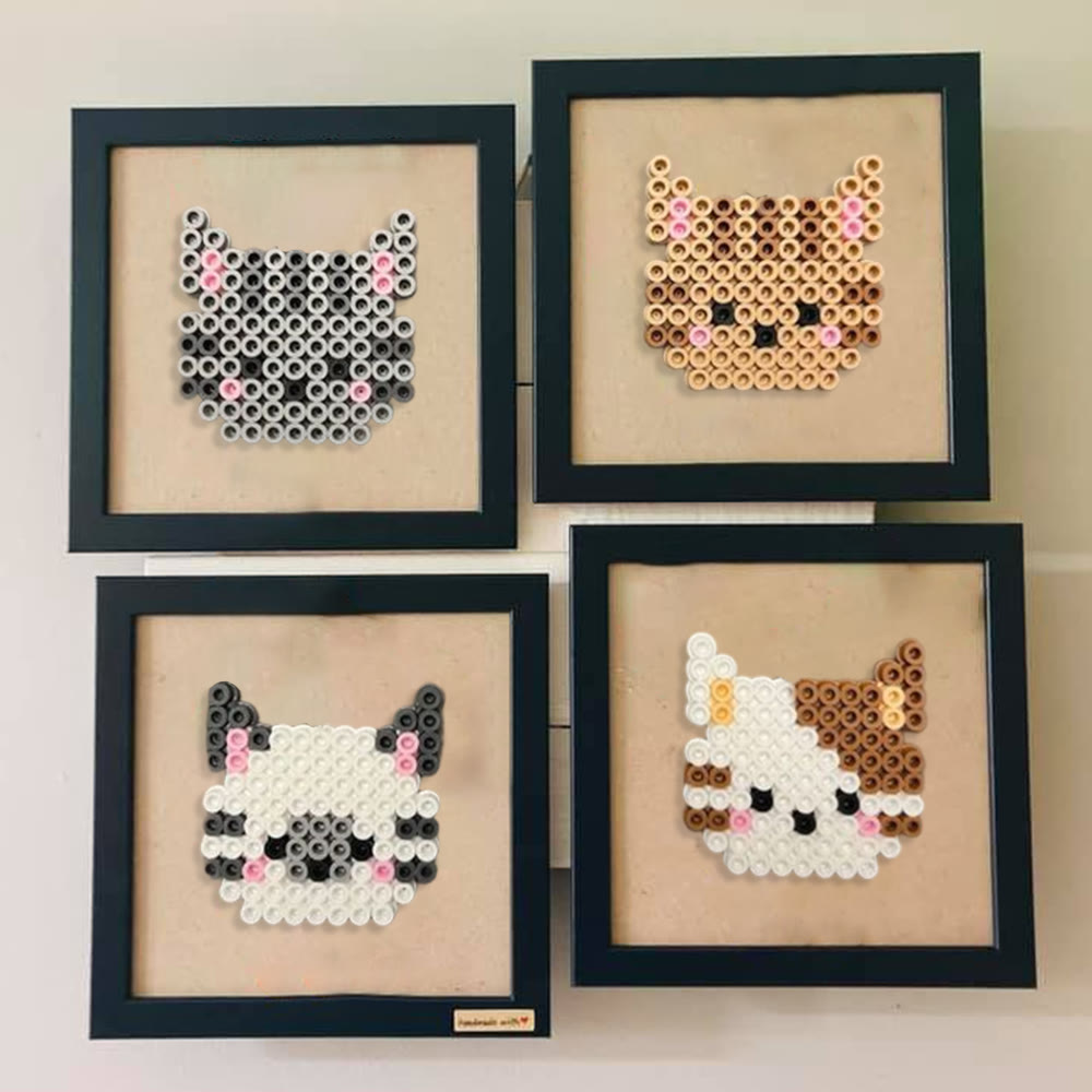 Rubbyoo Perler Beads Kit - Cute Kitten | Nice Keychain Craft | Gift For Cat Lovers - image 2