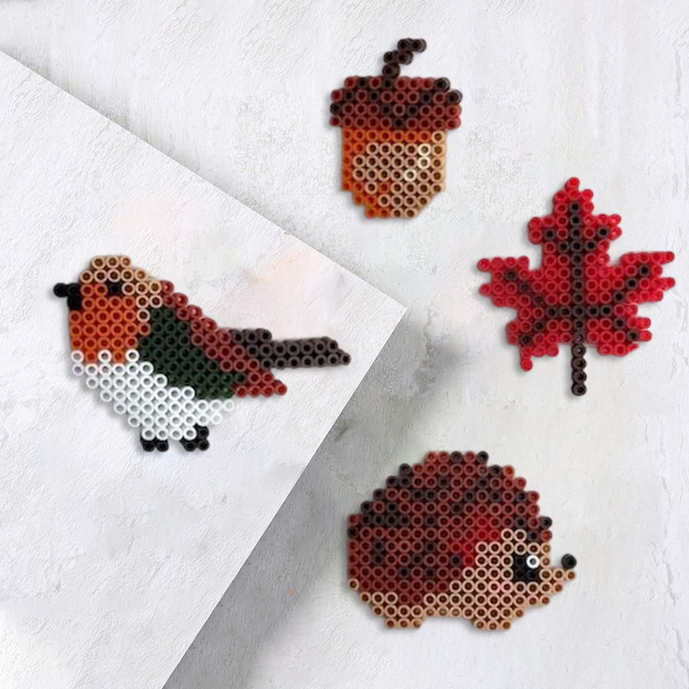 Rubbyoo Perler Beads Kit - Autumn Animal | Fall Hanging Ornaments | Diy Pixel Artcraft  - 2.6 mm - Perler Beads Kit + Tool Kit - image 0