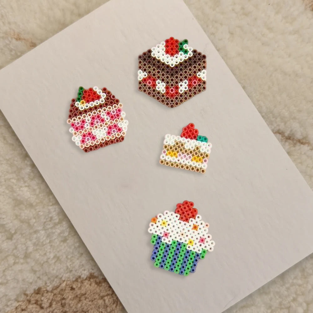 Rubbyoo Perler Beads Kit - Sweet Dessert | Diy Bead Keychain Art | Perfect Handmade Gift For Friends - image 1