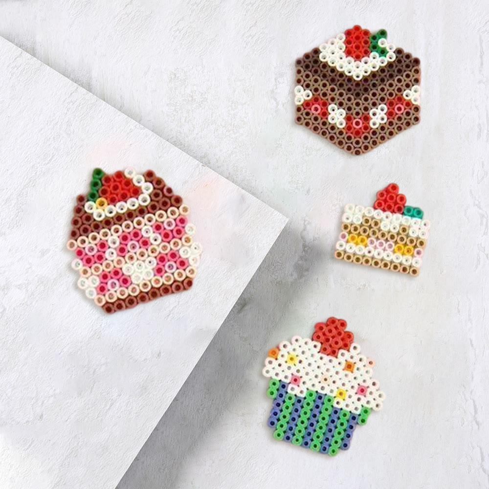 Rubbyoo Perler Beads Kit - Sweet Dessert | Diy Bead Keychain Art | Perfect Handmade Gift For Friends - 2.6 mm - Perler Beads Kit + Tool Kit - image 0