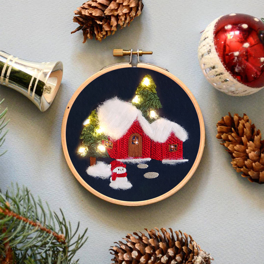 Rubbyoo Embroidery Kit - Christmas Snowy House | Handmade Holiday Ornament | Perfect Gifts For Friend  - image 3