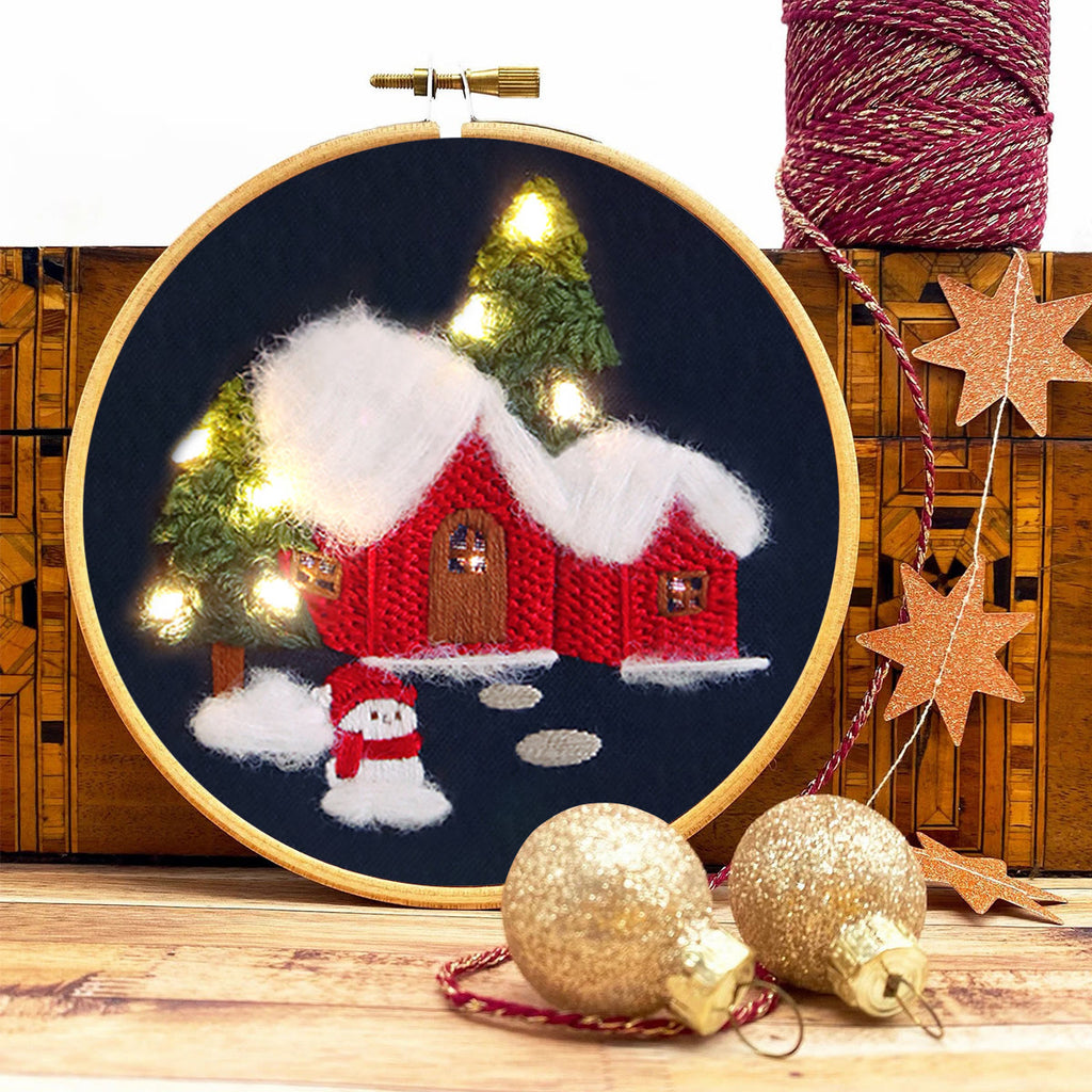 Rubbyoo Embroidery Kit - Christmas Snowy House | Handmade Holiday Ornament | Perfect Gifts For Friend  - image 2
