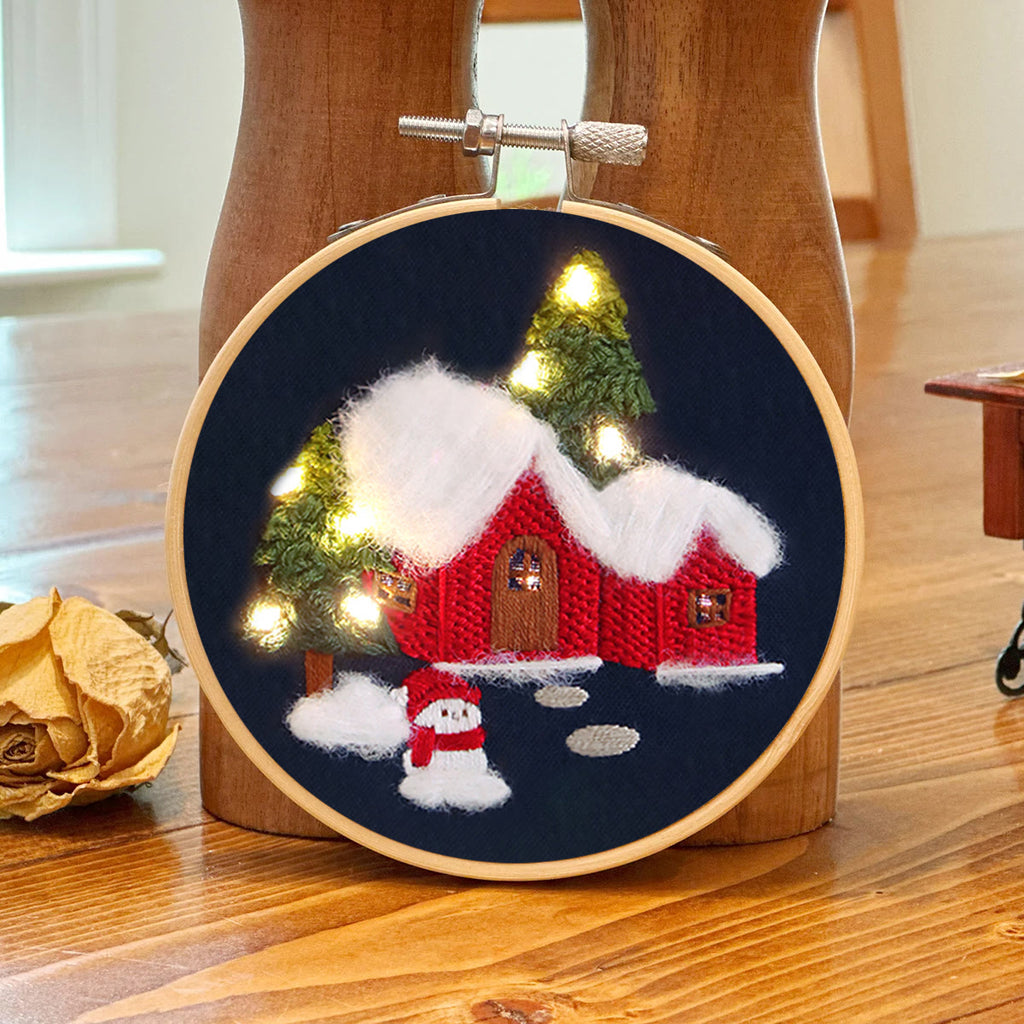 Rubbyoo Embroidery Kit - Christmas Snowy House | Handmade Holiday Ornament | Perfect Gifts For Friend  - image 4
