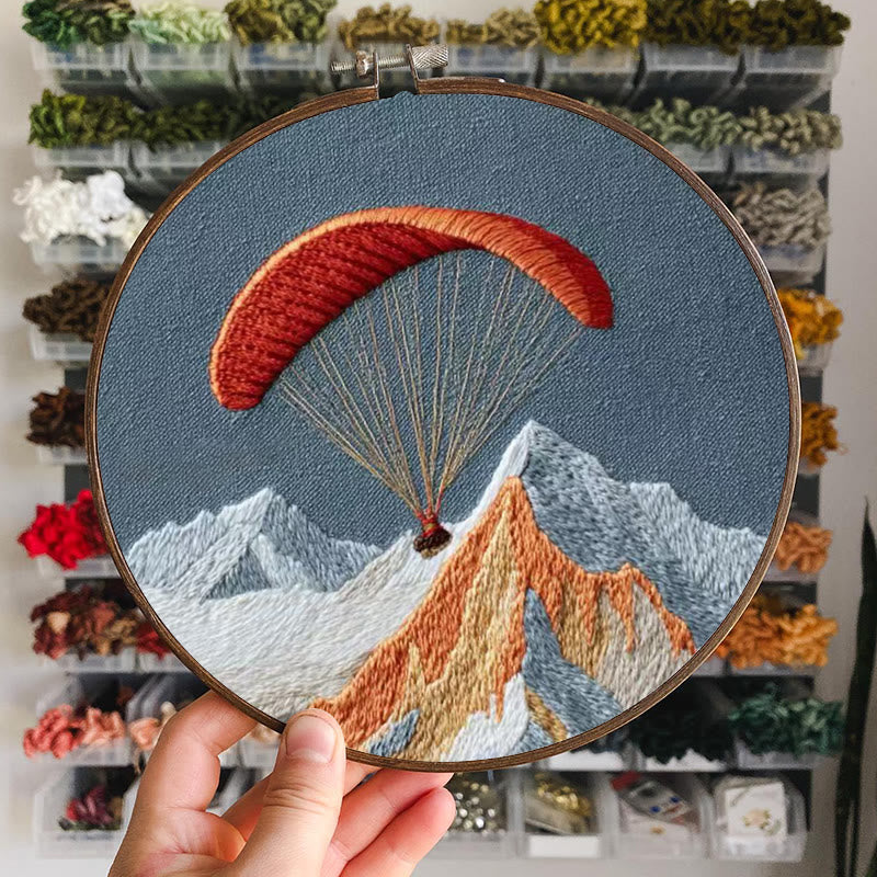 Rubbyoo Embroidery Kit - Mountain Paragliding Adventure | Beginner-friendly DIY Craft | Gift-ready Adventure-themed Kit - image 7