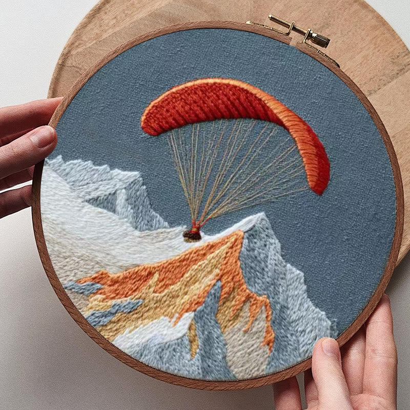 Rubbyoo Embroidery Kit - Mountain Paragliding Adventure | Beginner-friendly DIY Craft | Gift-ready Adventure-themed Kit - image 6