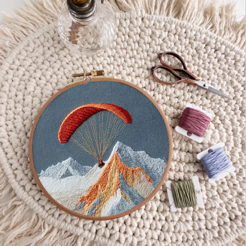 Rubbyoo Embroidery Kit - Mountain Paragliding Adventure | Beginner-friendly DIY Craft | Gift-ready Adventure-themed Kit - image 8