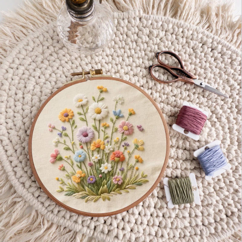 Rubbyoo Embroidery Kit - Bouquet Of Colorful Wildflowers | Beginner Embroidered | Great Gift For Her - image 6