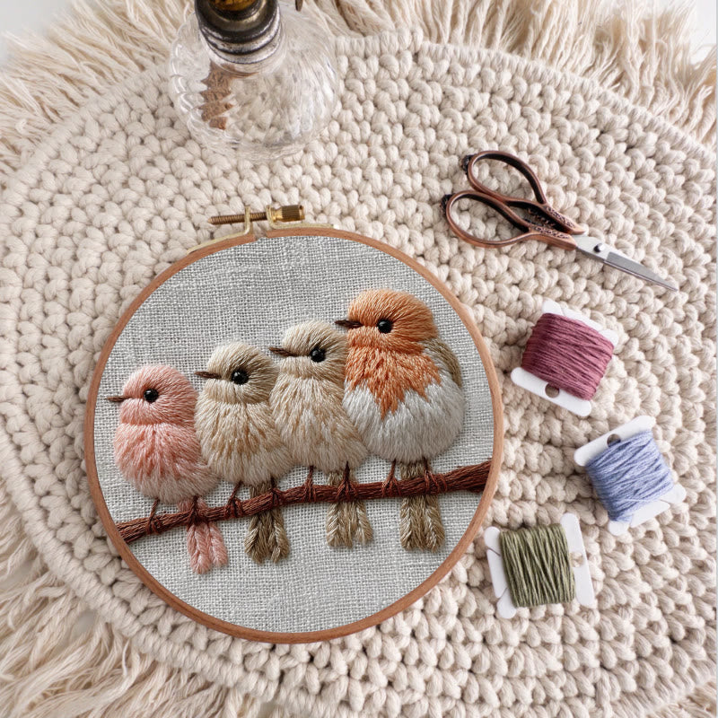 Rubbyoo Embroidery Kit - Little Birds On Branch | Cozy Home Accent | Decorative Stitch Art - image 6