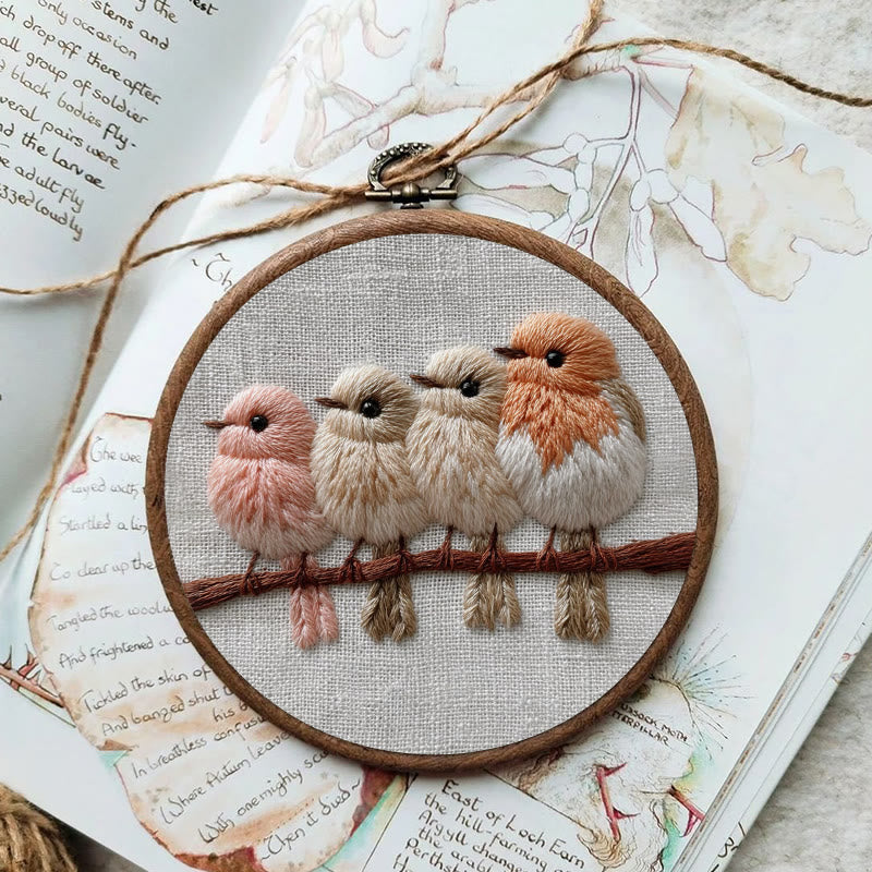 Rubbyoo Embroidery Kit - Little Birds On Branch | Cozy Home Accent | Decorative Stitch Art - image 4