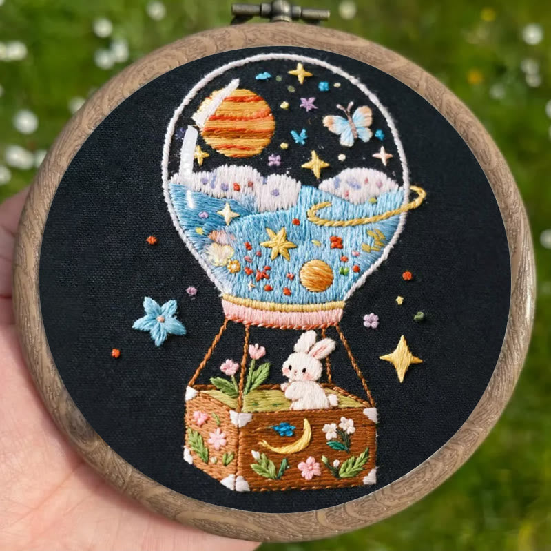Rubbyoo Embroidery Kit - Starry Balloon Journey | Dreamlike Stitch Artwork | Handmade Decorative Piece - image 4