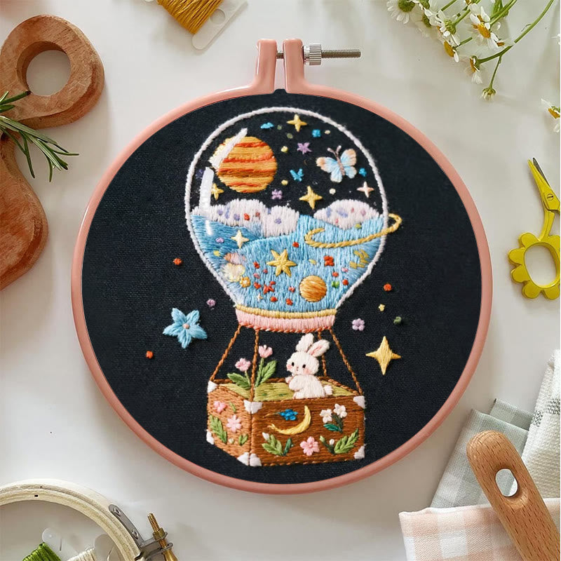 Rubbyoo Embroidery Kit - Starry Balloon Journey | Dreamlike Stitch Artwork | Handmade Decorative Piece - image 3