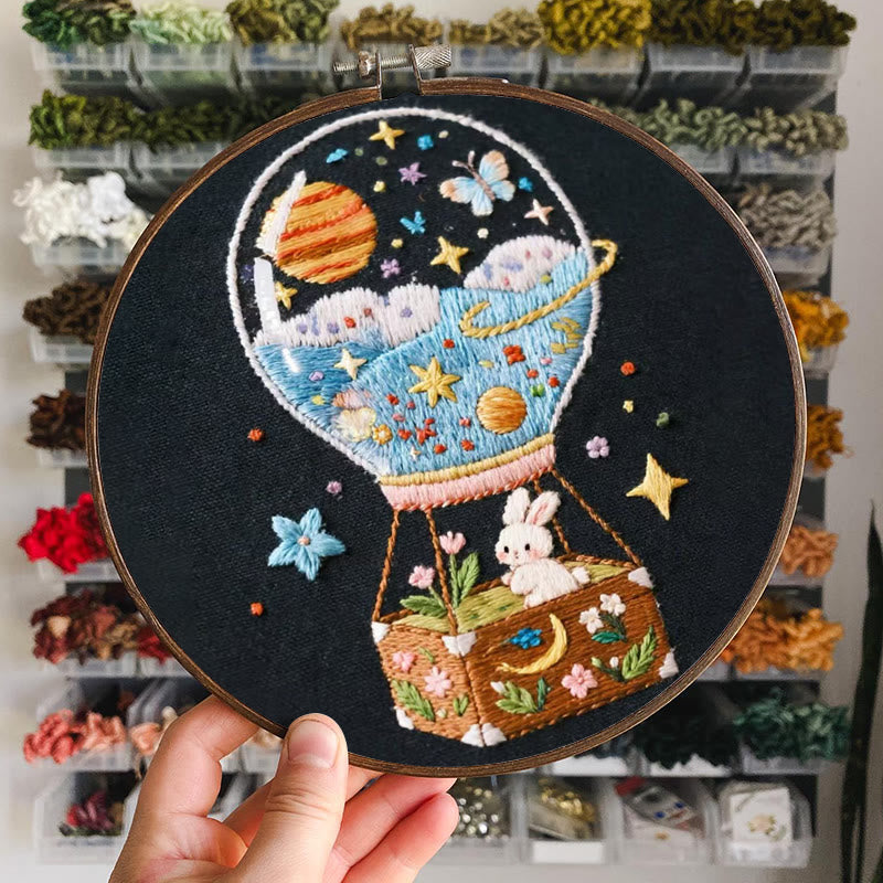 Rubbyoo Embroidery Kit - Starry Balloon Journey | Dreamlike Stitch Artwork | Handmade Decorative Piece - image 7