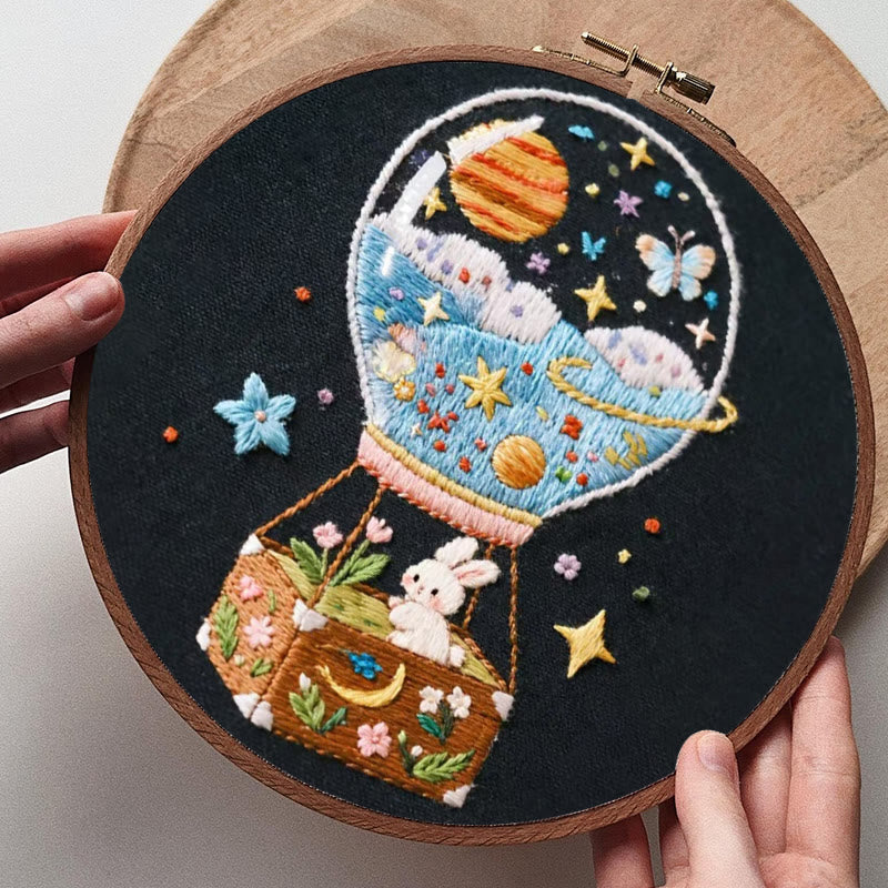 Rubbyoo Embroidery Kit - Starry Balloon Journey | Dreamlike Stitch Artwork | Handmade Decorative Piece - image 6