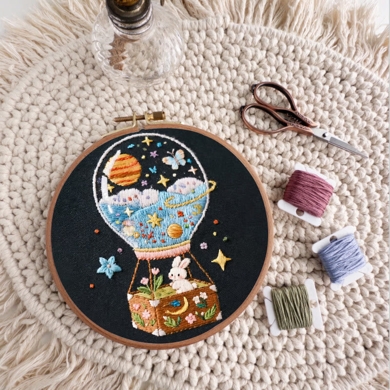 Rubbyoo Embroidery Kit - Starry Balloon Journey | Dreamlike Stitch Artwork | Handmade Decorative Piece - image 8