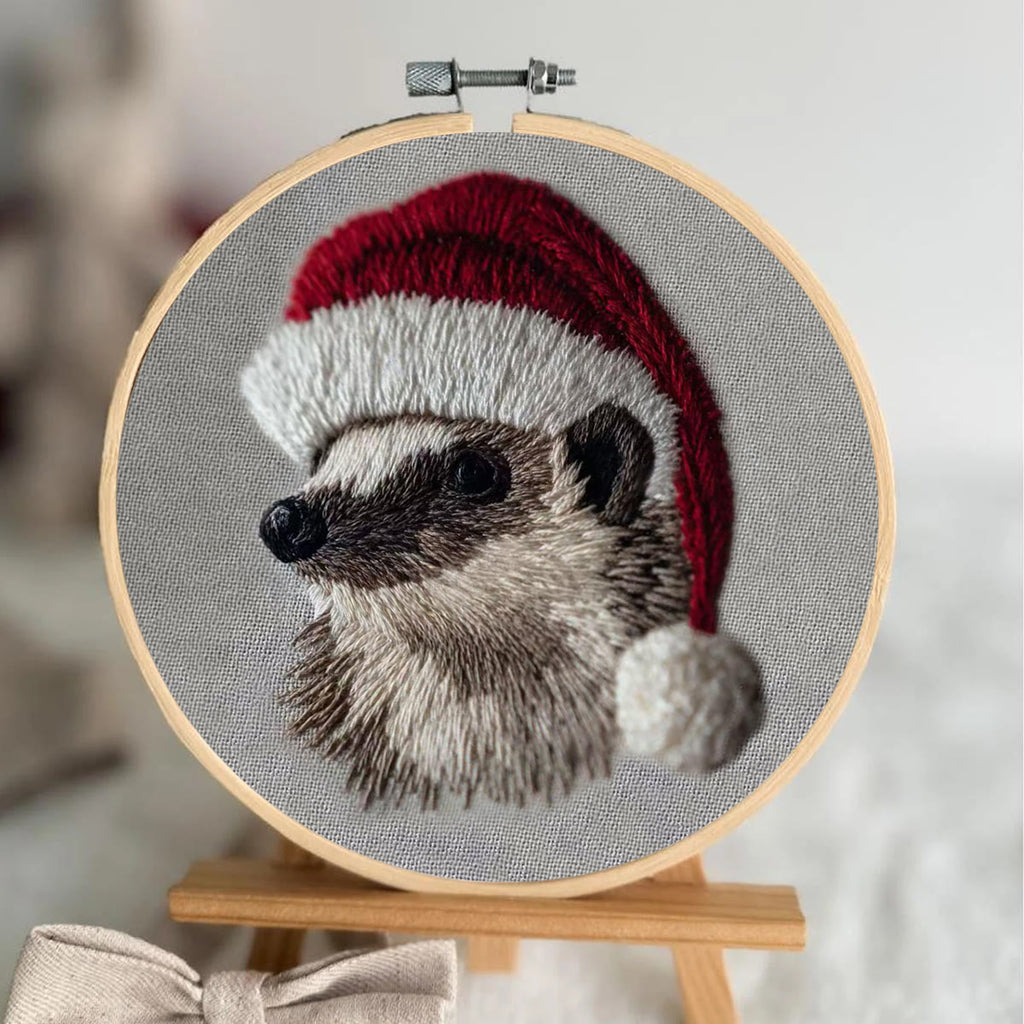 Rubbyoo Embroidery Kit - Holiday Hedgehog Design | Cozy Christmas Embroidery | Beginner Diy Project - image 2