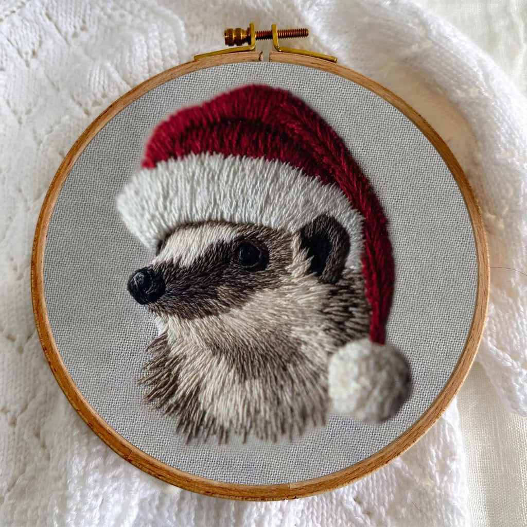 Rubbyoo Embroidery Kit - Holiday Hedgehog Design | Cozy Christmas Embroidery | Beginner Diy Project - image 4