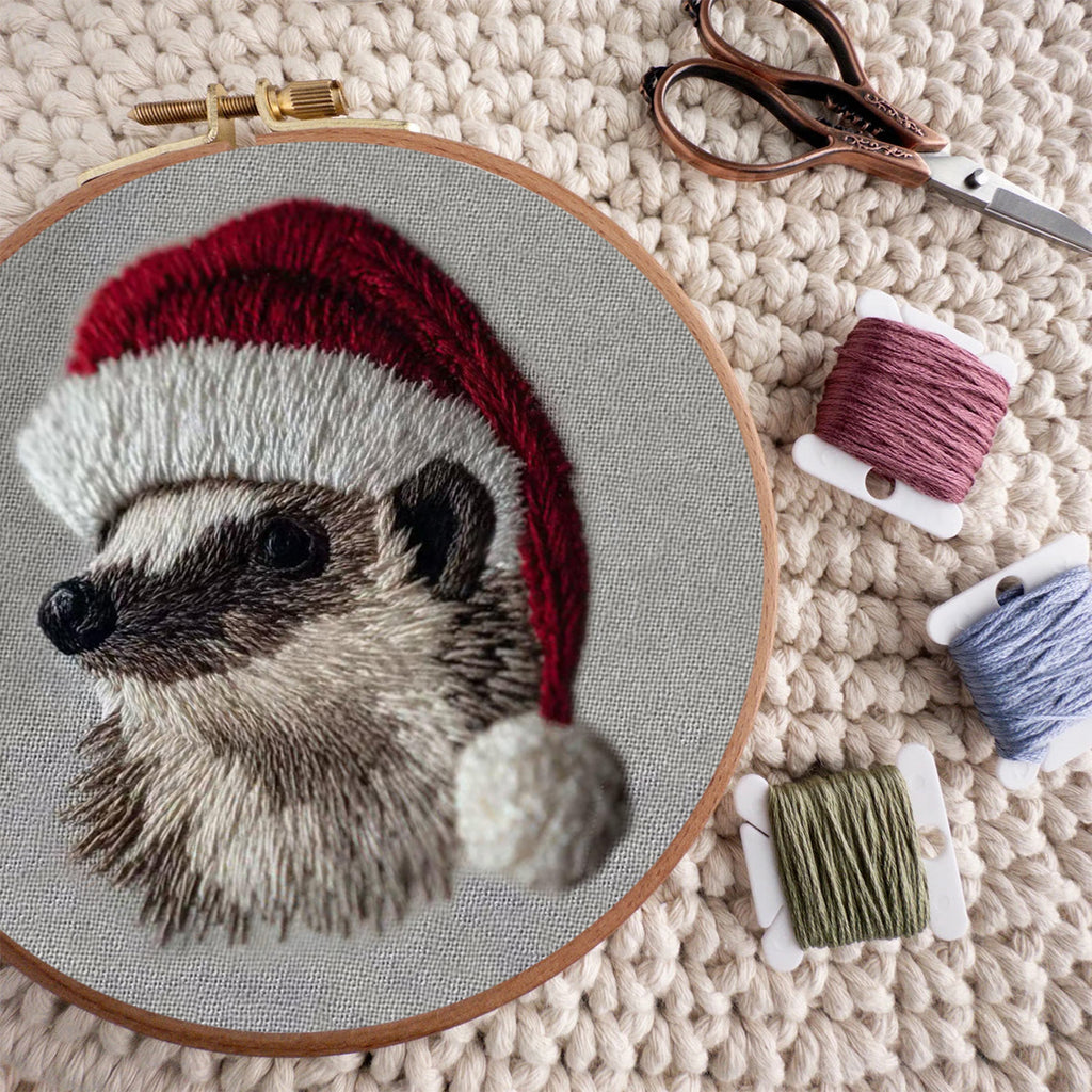 Rubbyoo Embroidery Kit - Holiday Hedgehog Design | Cozy Christmas Embroidery | Beginner Diy Project - image 6