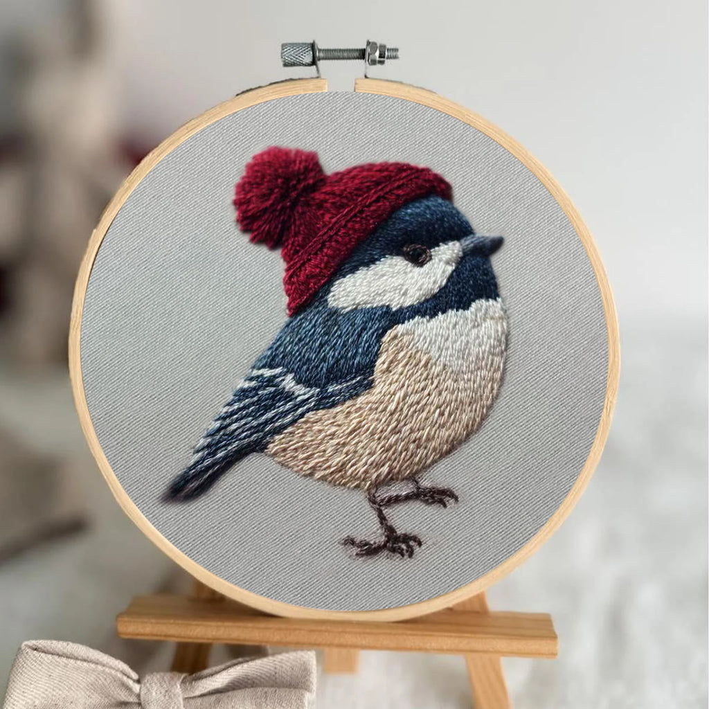 Rubbyoo Embroidery Kit - Festive Winter Bird | Cozy Seasonal Decor | Ideal Christmas Gift DIY - image 4