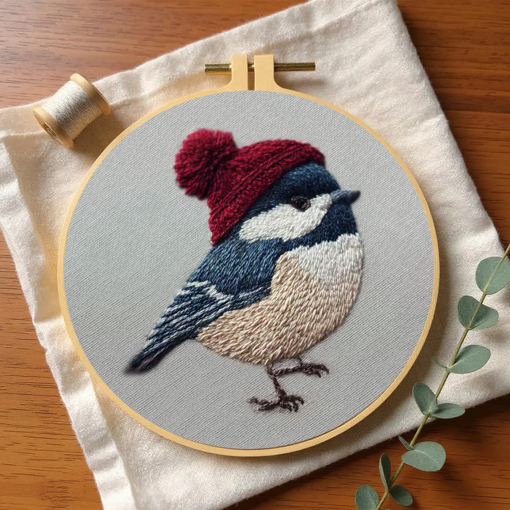 Rubbyoo Embroidery Kit - Festive Winter Bird | Cozy Seasonal Decor | Ideal Christmas Gift DIY - image 5