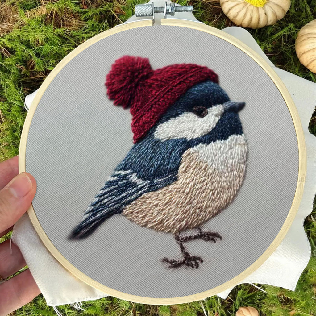 Rubbyoo Embroidery Kit - Festive Winter Bird | Cozy Seasonal Decor | Ideal Christmas Gift DIY - image 2