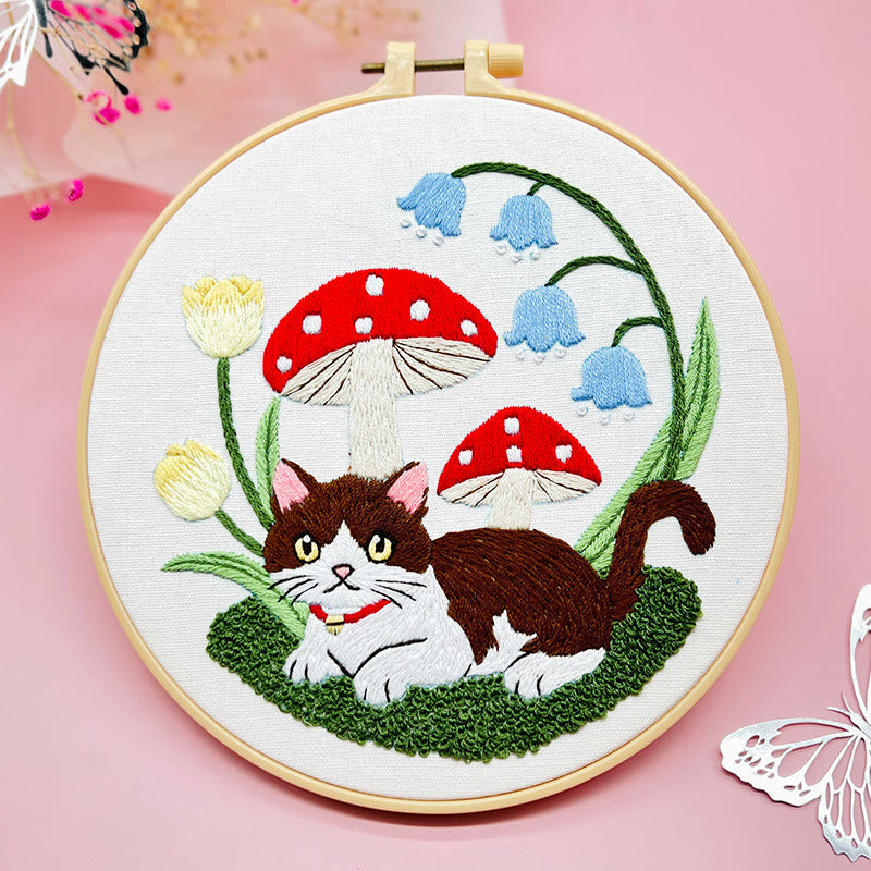 Rubbyoo 4-piece Kitten Embroidery Starter Kit - Lovely Cat Series | Beginners Stitch Practice   | Perfect Handicraft For Cat Lover - image 4