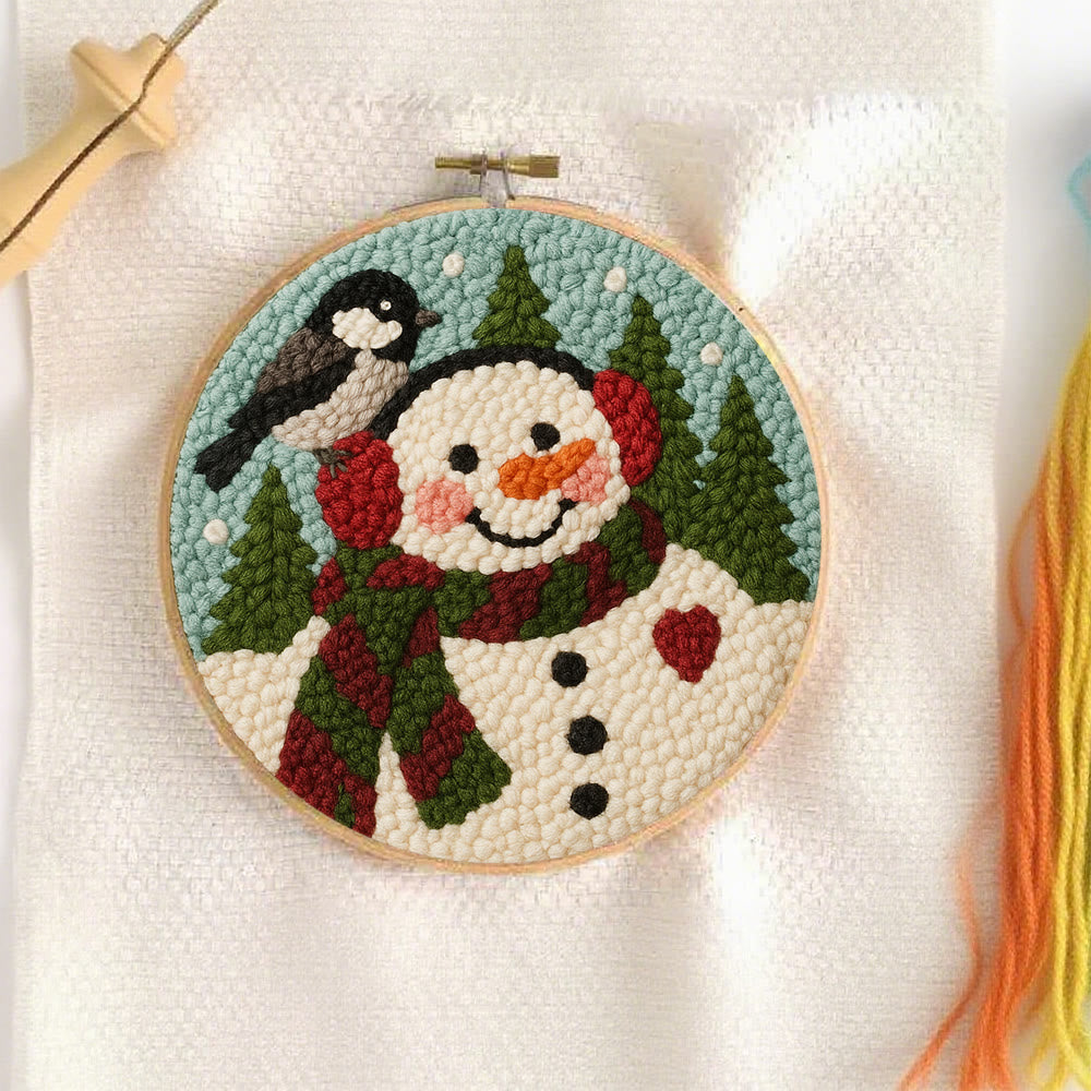 Winter Snowman Punch Needle Kit – Handcrafted Art | Cozy Seasonal Decor - image 2