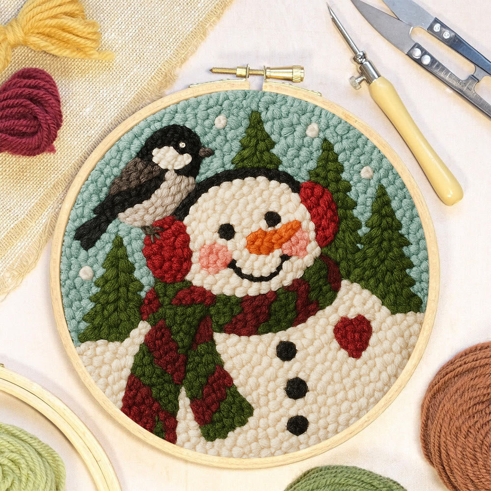 Winter Snowman Punch Needle Kit – Handcrafted Art | Cozy Seasonal Decor - image 5
