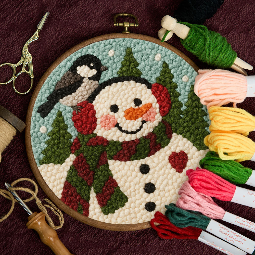 Winter Snowman Punch Needle Kit – Handcrafted Art | Cozy Seasonal Decor - image 10