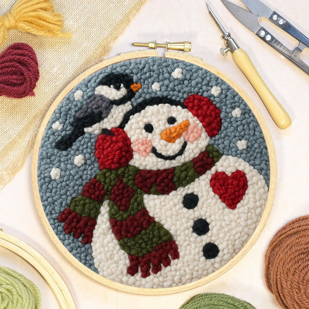 Smiling Snowman Punch Needle Kit – Creative Fiber Art | Cheerful Winter Accent - image 5
